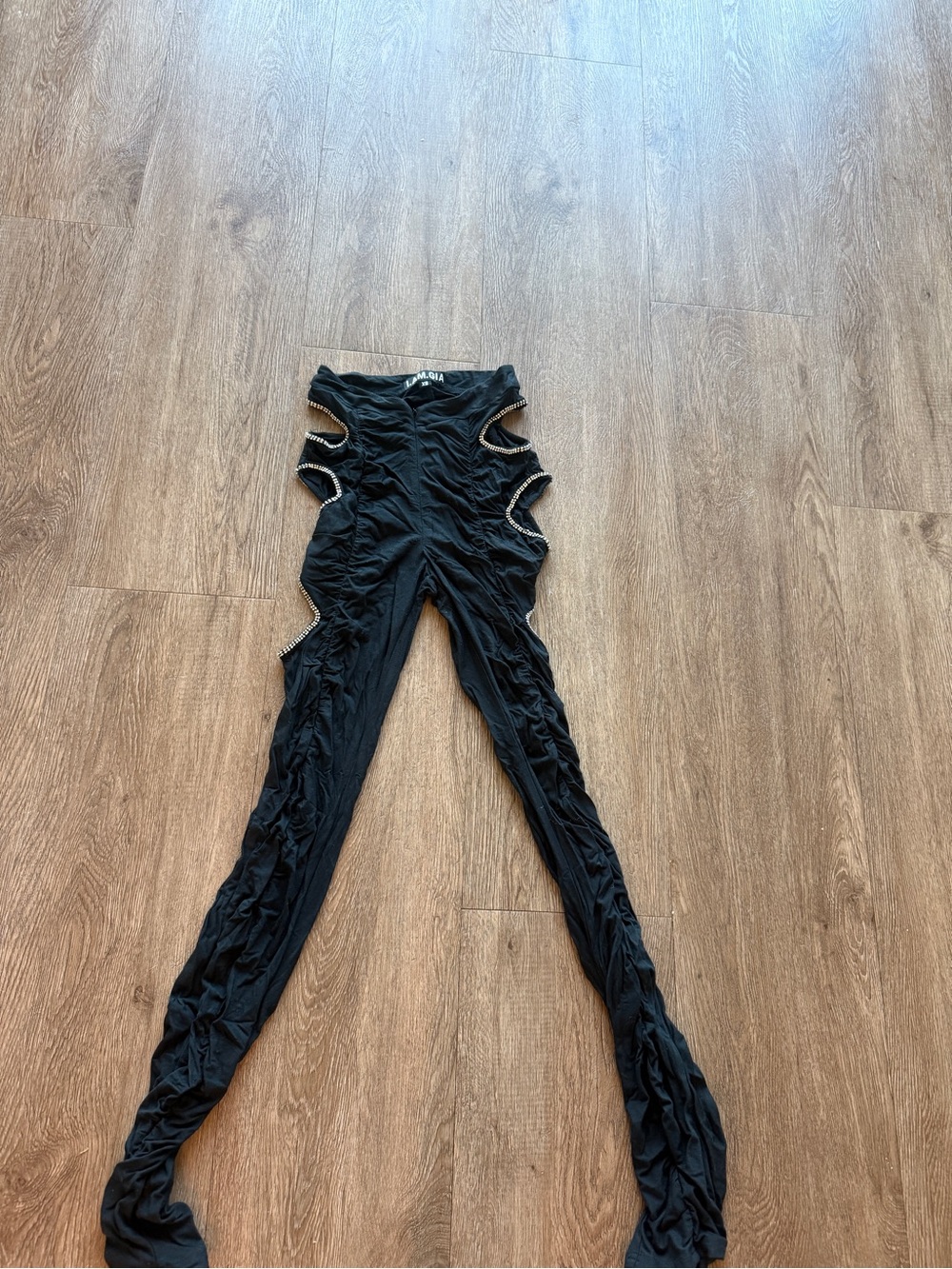 Women's IAMGIA Black Cutout Pants with High-Waist